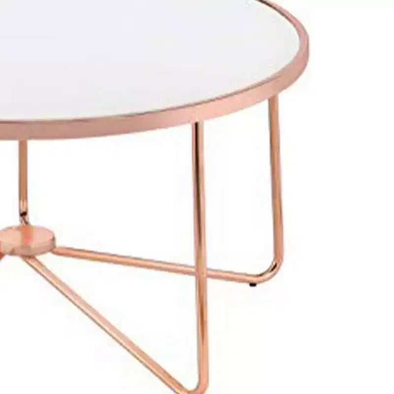 Couchtisch, mattiertes Glas & Roségold
