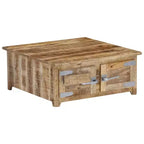 Coffee Table Natural Mango Wood Solid Mango Wood Compact