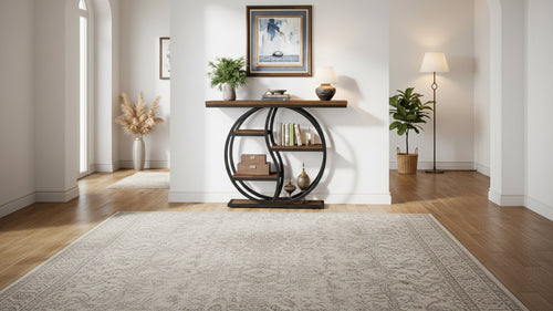 Lantine 47.24 Console able, Industrial 5-Tier Sofa Table Entryway T Table with Storage Shelves for Small Spaces, Hallway, Foyer