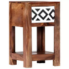 Table de chevet 11,8x11,8x19,6 en bois massif d'acacia
