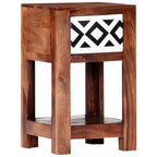 Table de chevet 11,8x11,8x19,6 en bois massif d'acacia