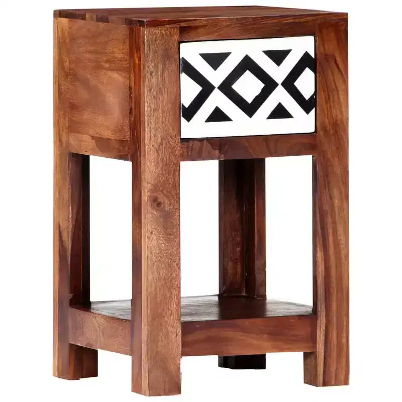 Table de chevet 11,8x11,8x19,6 en bois massif d'acacia