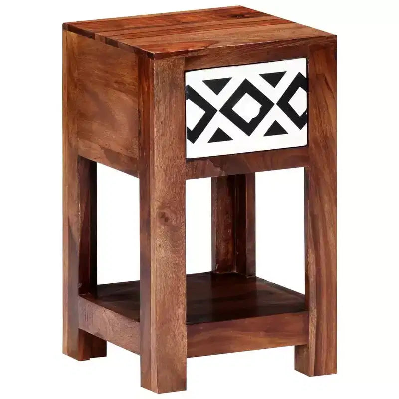 Table de chevet 11,8x11,8x19,6 en bois massif d'acacia