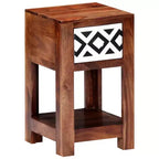 Table de chevet 11,8x11,8x19,6 en bois massif d'acacia