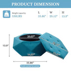 Modern Velvet Diamond Tufted Ottoman Coffee Table with Practical Storage,Multi-Functional Side Footrest for Bedroom,Entryway