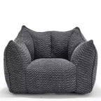 47 Inch Oversized Bean Bag Chair,High-Resilience Foam Square Lounger with Handle & Armrests,Chenille Floor Sofa for Living Room