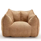 47 Inch Oversized Bean Bag Chair,High-Resilience Foam Square Lounger with Handle & Armrests,Chenille Floor Sofa for Living Room