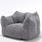 47 Inch Oversized Bean Bag Chair,High-Resilience Foam Square Lounger with Handle & Armrests,Chenille Floor Sofa for Living Room