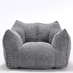 47 Inch Oversized Bean Bag Chair,High-Resilience Foam Square Lounger with Handle & Armrests,Chenille Floor Sofa for Living Room
