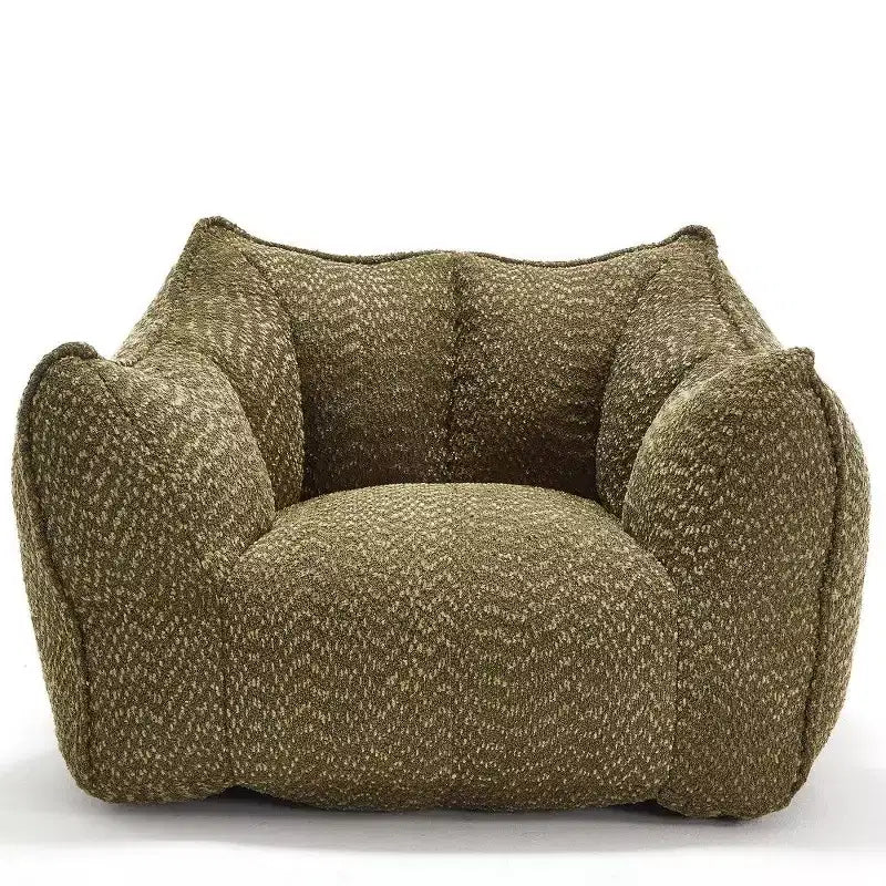 47 Inch Oversized Bean Bag Chair,High-Resilience Foam Square Lounger with Handle & Armrests,Chenille Floor Sofa for Living Room