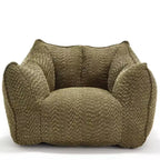 47 Inch Oversized Bean Bag Chair,High-Resilience Foam Square Lounger with Handle & Armrests,Chenille Floor Sofa for Living Room