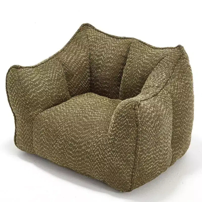 47 Inch Oversized Bean Bag Chair,High-Resilience Foam Square Lounger with Handle & Armrests,Chenille Floor Sofa for Living Room