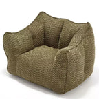 47 Inch Oversized Bean Bag Chair,High-Resilience Foam Square Lounger with Handle & Armrests,Chenille Floor Sofa for Living Room