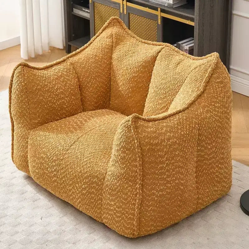 47 Inch Oversized Bean Bag Chair,High-Resilience Foam Square Lounger with Handle & Armrests,Chenille Floor Sofa for Living Room