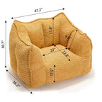 47 Inch Oversized Bean Bag Chair,High-Resilience Foam Square Lounger with Handle & Armrests,Chenille Floor Sofa for Living Room