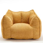 47 Inch Oversized Bean Bag Chair,High-Resilience Foam Square Lounger with Handle & Armrests,Chenille Floor Sofa for Living Room