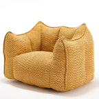 47 Inch Oversized Bean Bag Chair,High-Resilience Foam Square Lounger with Handle & Armrests,Chenille Floor Sofa for Living Room