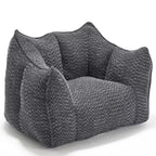 47 Inch Oversized Bean Bag Chair,High-Resilience Foam Square Lounger with Handle & Armrests,Chenille Floor Sofa for Living Room