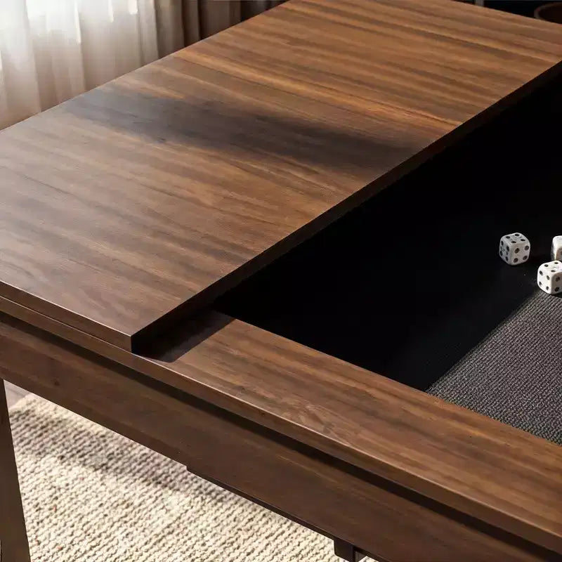 Walnut Multi-Functional Dining Game Table Convertible Table Dining, Office & Board Game Station