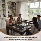 Walnut Multi-Functional Dining Game Table Convertible Table Dining, Office & Board Game Station
