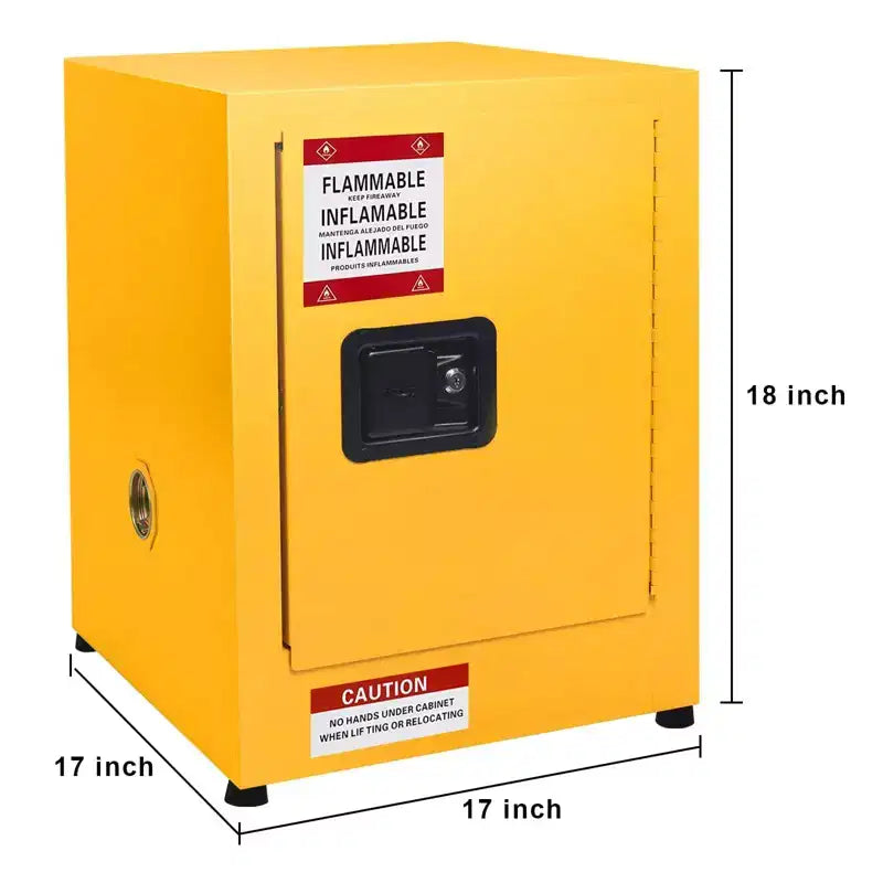 Armoire de sécurité en acier galvanisé 17 x 17 x 22 pouces - Rangement industriel pour produits inflammables avec étagère réglable