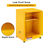 Armoire de sécurité en acier galvanisé 17 x 17 x 22 pouces - Rangement industriel pour produits inflammables avec étagère réglable