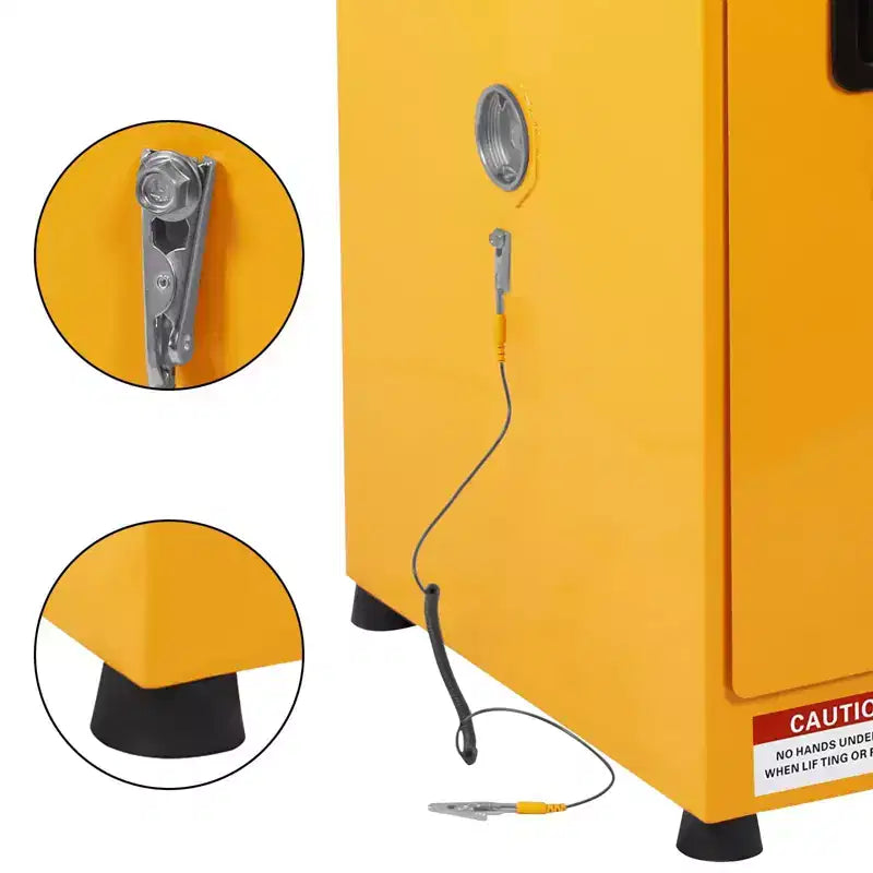 Armoire de sécurité en acier galvanisé 17 x 17 x 22 pouces - Rangement industriel pour produits inflammables avec étagère réglable