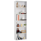 6 Tier Open Bookcase, Rustic Farmhouse Book Shelves, Spacious Organization for Storage, Organize Office, Durable & Resilient Build, Easy Assembly
