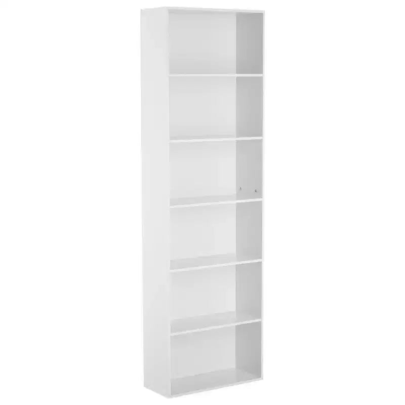 6 Tier Open Bookcase, Rustic Farmhouse Book Shelves, Spacious Organization for Storage, Organize Office, Durable & Resilient Build, Easy Assembly
