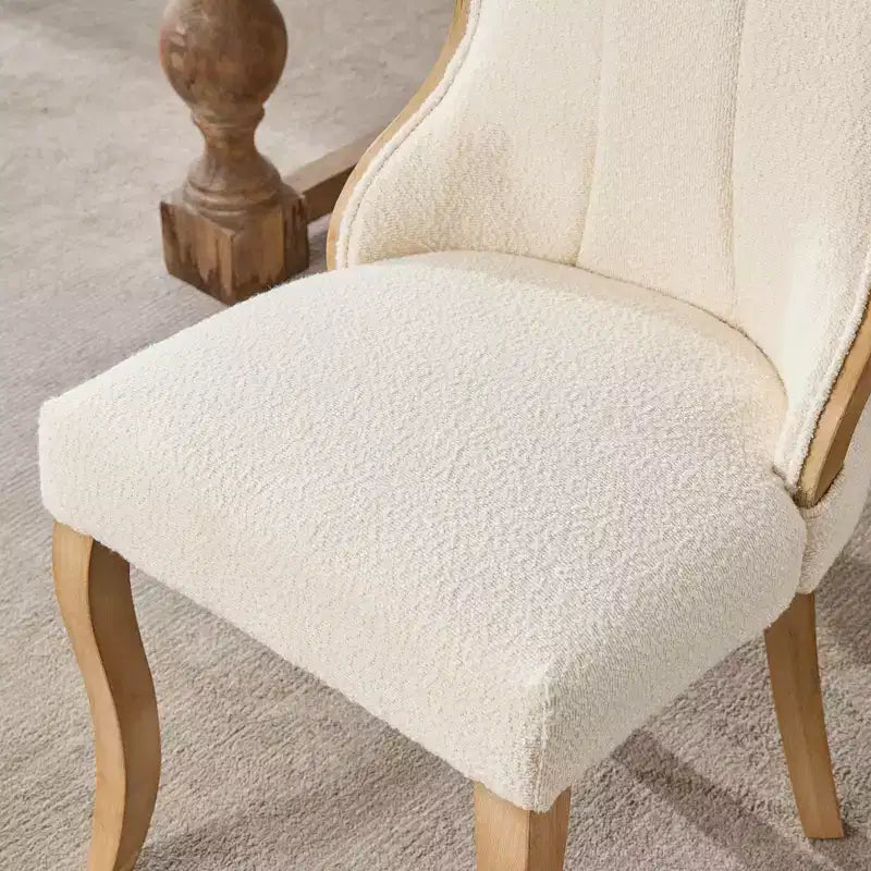 Mid-Century Samt Stühle ohne Armlehnen mit geschwungenem Holzbesatz & skulptierten Beinen, Gepolsterte Akzentstühle für Esszimmer, Wohnzimmer, Schlafzimmer