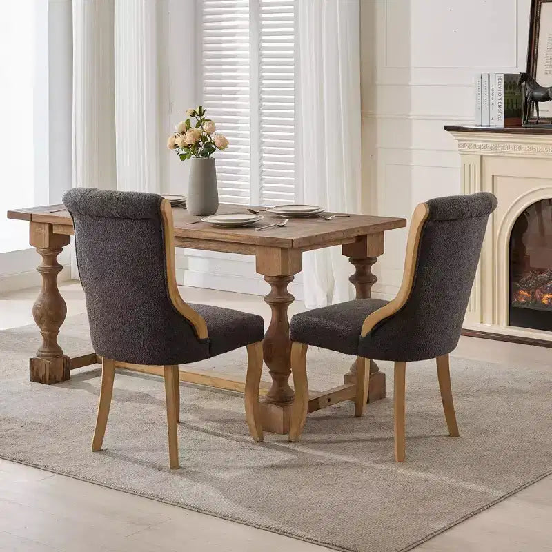 Mid-Century Samt Stühle ohne Armlehnen mit geschwungenem Holzbesatz & skulptierten Beinen, Gepolsterte Akzentstühle für Esszimmer, Wohnzimmer, Schlafzimmer