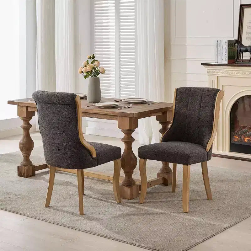 Mid-Century Samt Stühle ohne Armlehnen mit geschwungenem Holzbesatz & skulptierten Beinen, Gepolsterte Akzentstühle für Esszimmer, Wohnzimmer, Schlafzimmer