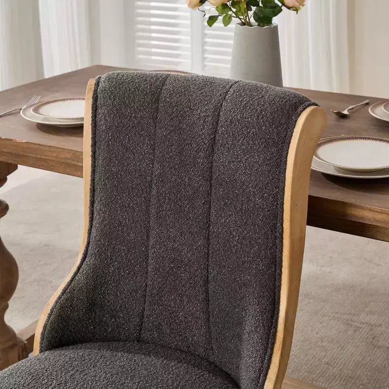 Mid-Century Samt Stühle ohne Armlehnen mit geschwungenem Holzbesatz & skulptierten Beinen, Gepolsterte Akzentstühle für Esszimmer, Wohnzimmer, Schlafzimmer