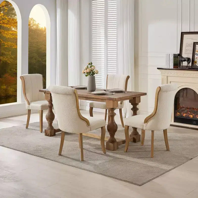 Mid-Century Samt Stühle ohne Armlehnen mit geschwungenem Holzbesatz & skulptierten Beinen, Gepolsterte Akzentstühle für Esszimmer, Wohnzimmer, Schlafzimmer