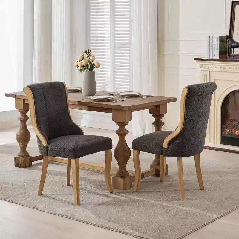 Mid-Century Samt Stühle ohne Armlehnen mit geschwungenem Holzbesatz & skulptierten Beinen, Gepolsterte Akzentstühle für Esszimmer, Wohnzimmer, Schlafzimmer