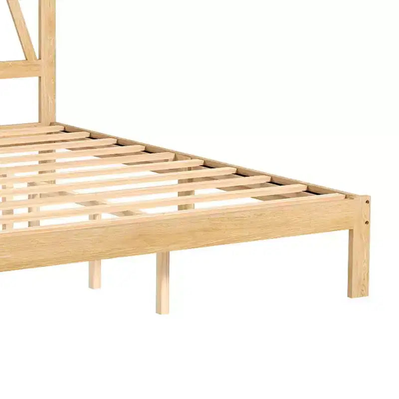 Full Size Bed Frame Strong Load Bearing Easy Assembly Minimalist Wood Platform Bed Frame for Home Bedroom