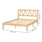 Full Size Bed Frame Strong Load Bearing Easy Assembly Minimalist Wood Platform Bed Frame for Home Bedroom