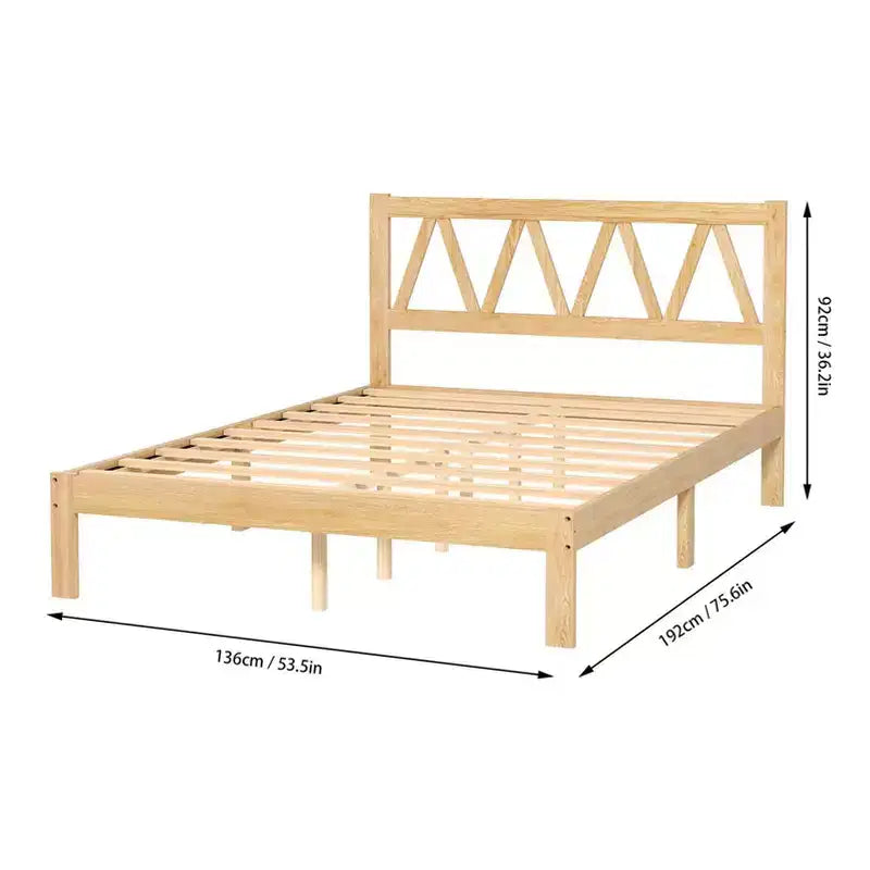 Vollgröße Bettgestell Starke Tragfähigkeit Einfache Montage Minimalistisches Holz-Plattformbettgestell für Schlafzimmer Zuhause