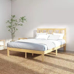 Full Size Bed Frame Strong Load Bearing Easy Assembly Minimalist Wood Platform Bed Frame for Home Bedroom