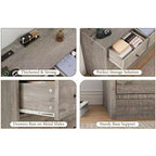 Kommode mit 12 Schubladen für Schlafzimmer, 61'' Moderne Kommode TV-Ständer mit Ladestation, Große Holzkommode für Kinderzimmer, Kleiderschrank, Wohnzimmer