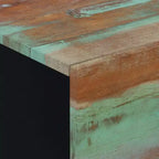 Comodino Multicolore in Legno Riciclato Massiccio, Ferro, Medio