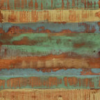 Comodino Multicolore in Legno Riciclato Massiccio, Ferro, Medio