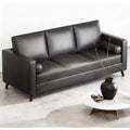 86 Inch Mid Century Modern Leather Sofa 3 Seater Deep Seat Couch for Living Room