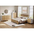Witte ladekast met 5 laden voor slaapkamer, 48 cm hoog moderne commode, gouden metalen poten, gegroefde accenten, opbergorganizer voor thuis, hal, kantoor