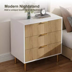 Witte ladekast met 5 laden voor slaapkamer, 48 cm hoog moderne commode, gouden metalen poten, gegroefde accenten, opbergorganizer voor thuis, hal, kantoor