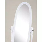 Miroir décoratif pleine longueur pour chambre, salle de dressing, miroir chevalet traditionnel avec cadre en bois, blanc