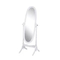 Miroir décoratif pleine longueur pour chambre, salle de dressing, miroir chevalet traditionnel avec cadre en bois, blanc