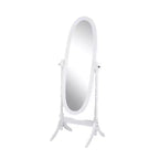 Miroir décoratif pleine longueur pour chambre, salle de dressing, miroir chevalet traditionnel avec cadre en bois, blanc