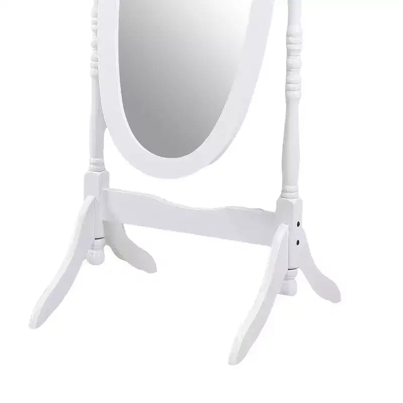 Miroir décoratif pleine longueur pour chambre, salle de dressing, miroir chevalet traditionnel avec cadre en bois, blanc