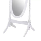Miroir décoratif pleine longueur pour chambre, salle de dressing, miroir chevalet traditionnel avec cadre en bois, blanc